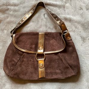 Vegan suede vintage handbag